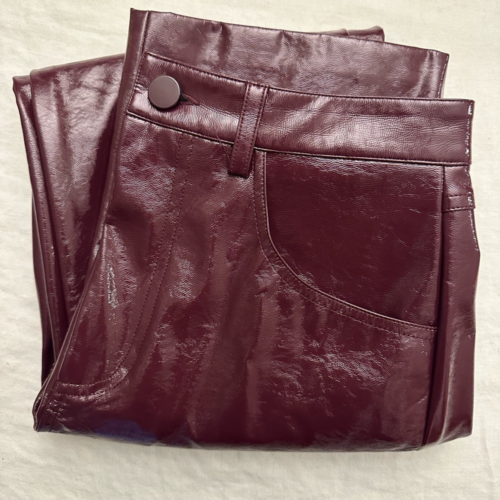 Fleur du Mal Women’s Faux Leather Straight Leg High Rise Pants